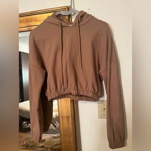 Joah Brown Cropped Hoodie